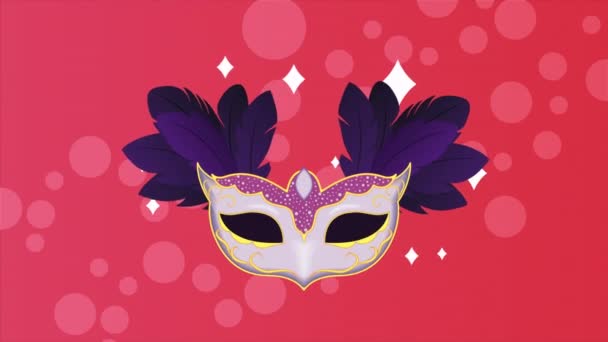 Lilac Mardi Gras Mask Animation Video Animated — Vídeos de Stock
