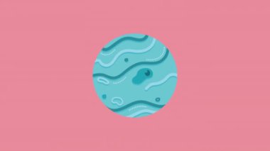 blue planet space outer animation ,4k video animated