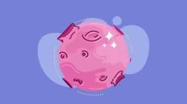 planet pink space outer animation ,4k video animated