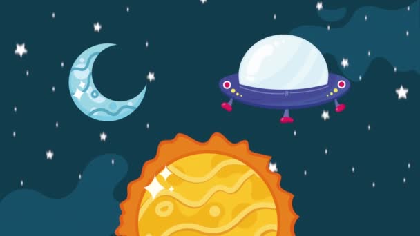 Solar System Space Outer Animation Video Animated — Vídeos de Stock