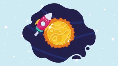 solar system space outer animation ,4k video animated