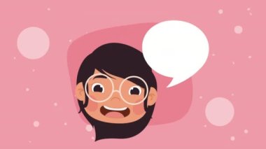 little girl speaking character animation ,4k video animated