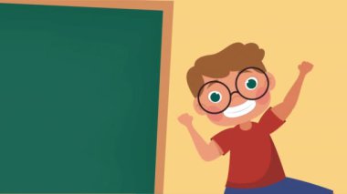 little boy with character animation ,4k video animated
