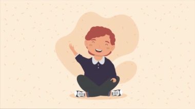 little boy saludating character animation ,4k video animated