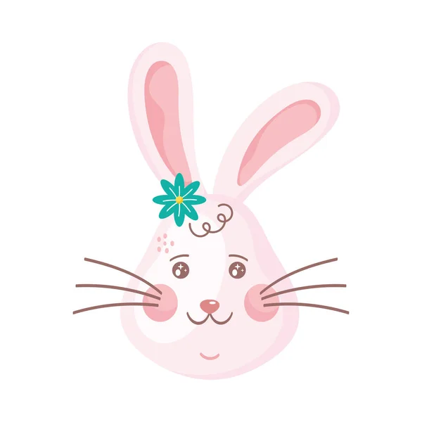 Cute Rabbit Pink Head Animal — 图库矢量图片