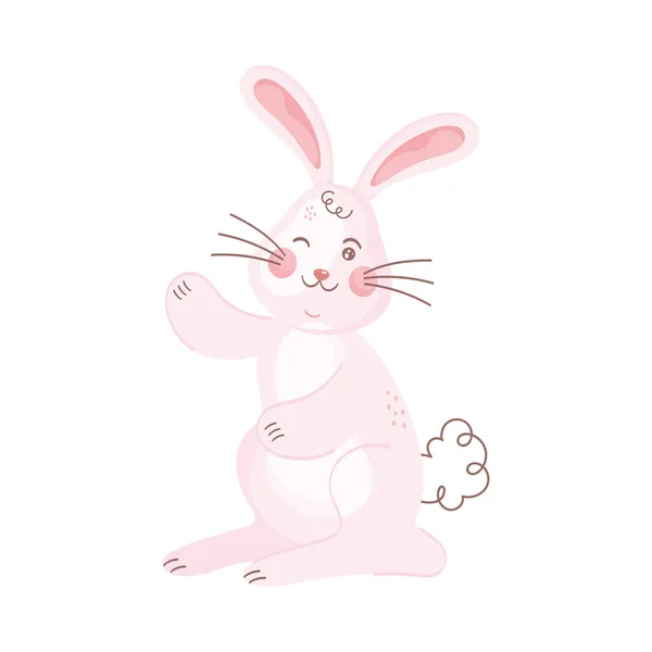 Cute Rabbit Saludating Farm Animal — Image vectorielle