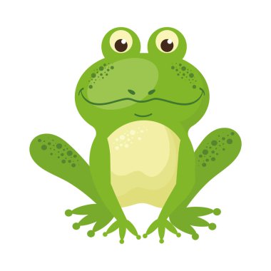 cute toad animal reptile icon