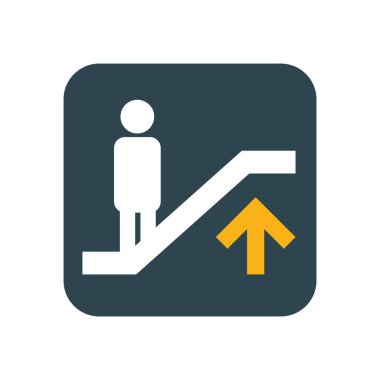 stairs up signal square icon
