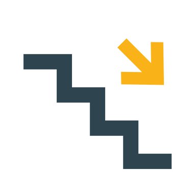 stairs down signal infographic icon