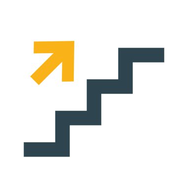 stairs up signal infographic icon