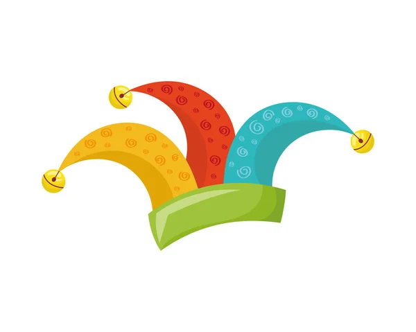 Colorful Joker Hat Accessory Icon — Stock Vector