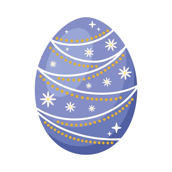 Purple Spring Egg Painted Icon —  Vetores de Stock