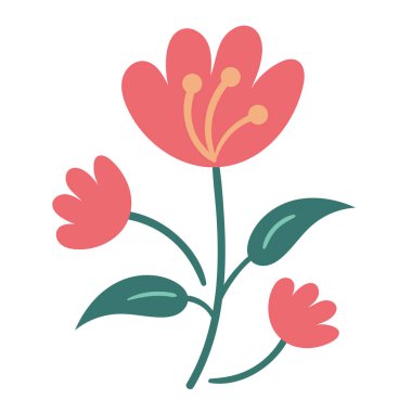 red flowers spring season icon