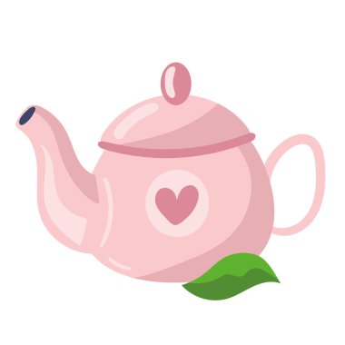 pink teapot kitchen utensil icon