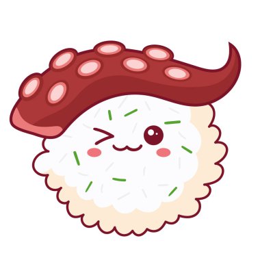 delicious tako sushi kawaii character