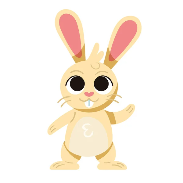 Cute Rabbit Spring Standing Character — Stok Vektör