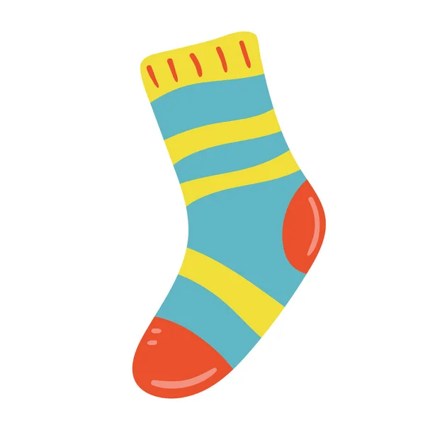 Sock Multicolor Clothes Isolated Icon — Stock Vector