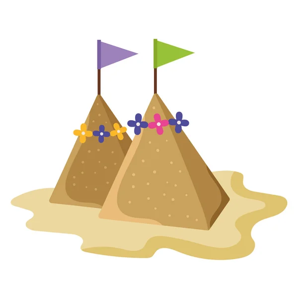 Пирамиды Сонгкрана Иконкой Флага — стоковый вектор