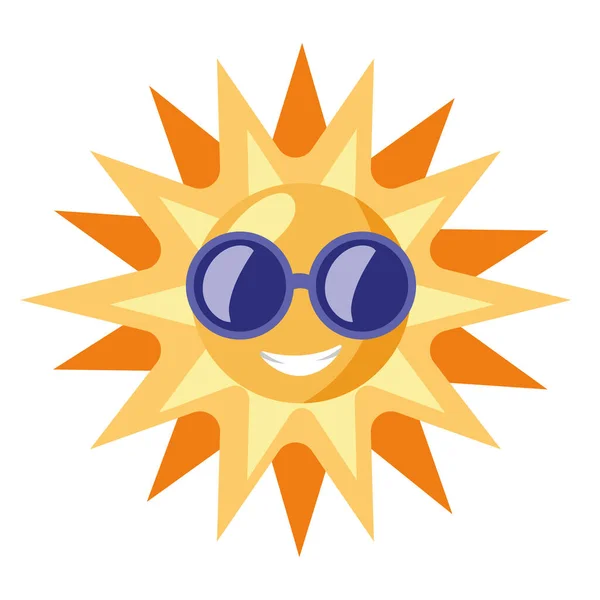 Sun Wearing Sunglasses Optical Accessory — Vetor de Stock