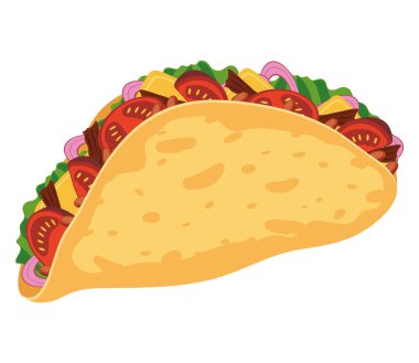taco delicious mexican food icon