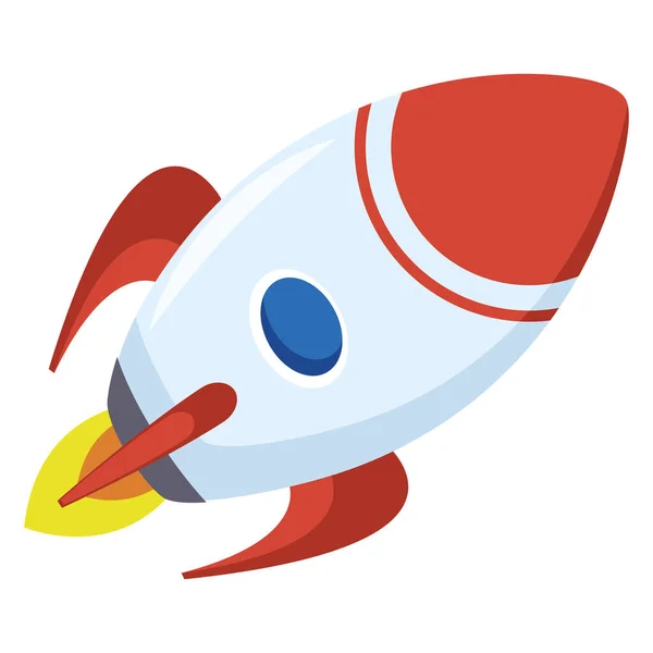 Rocket Start Isolated Icon — Stock Vector