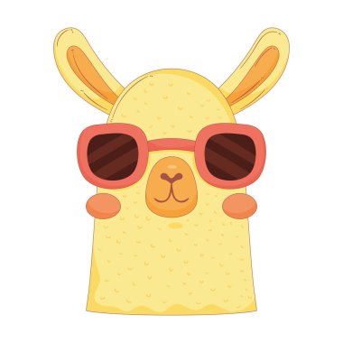llama perubian wearing sunglasses character