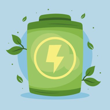 green battery with ray icon