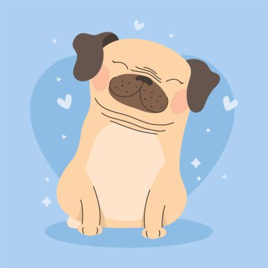 cute dog lover animal character