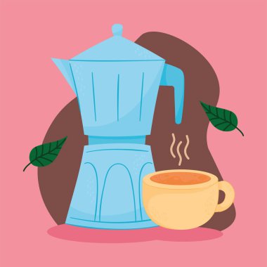 Kahve ısıtıcısı ve fincan simgeleri