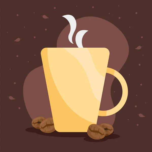 Coffee Mug Grains Icon — Stok Vektör