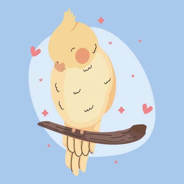 Cute Yellow Bird Lover Character — Wektor stockowy