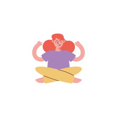 woman practicing yoga activity character
