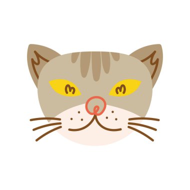 Sevimli küçük gri kedi karakteri