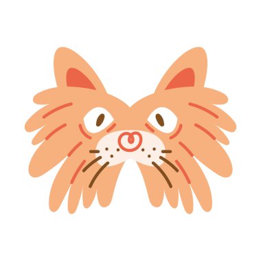 pekinese dog head pet character