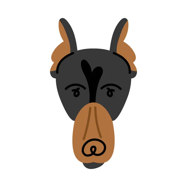 Doberman Dog Head Pet Character — стоковый вектор