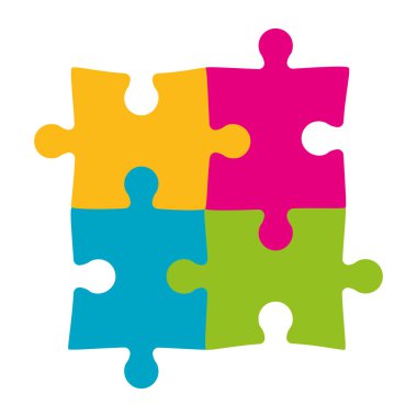 Yapboz oyunu parçaları izole edilmiş simge