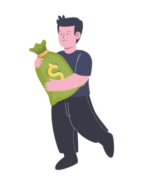 Para çantası karakteri olan iş adamı.