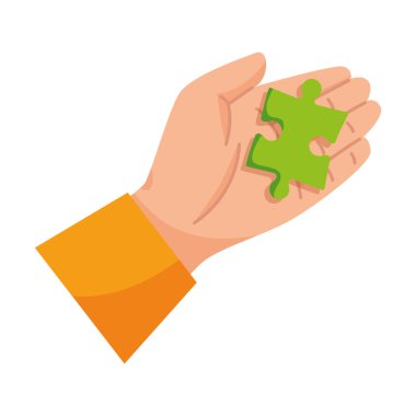 bulmaca parçası simgesi ile el