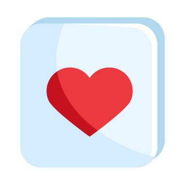 red heart in button icon