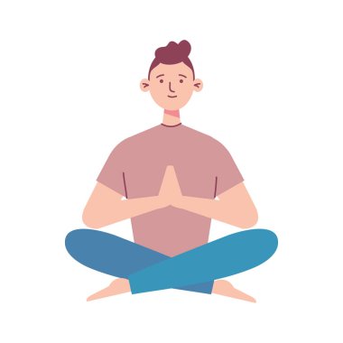 athletic man in lotus position character