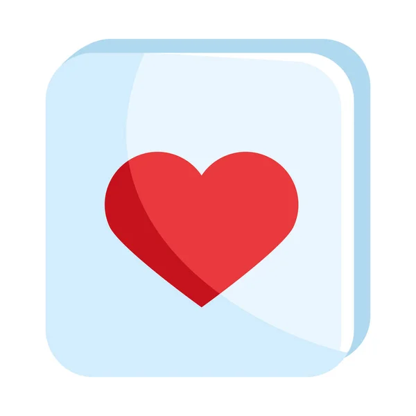 Red Heart Button Icon — Stock Vector