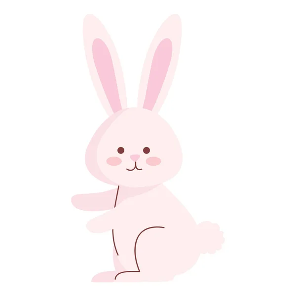 Cute Rabbit Pink Seated Animal — Stockvektor