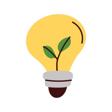bulb with plant ecology icon