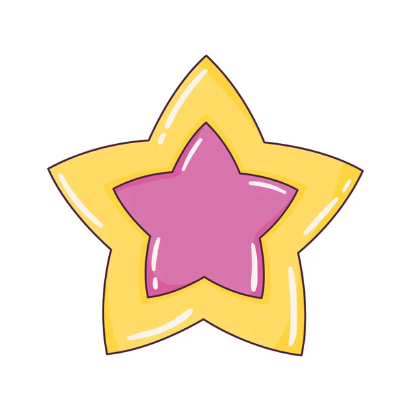 Pink Star Retro Style Icon — Stock Vector