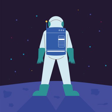 astronaut standing space character scene