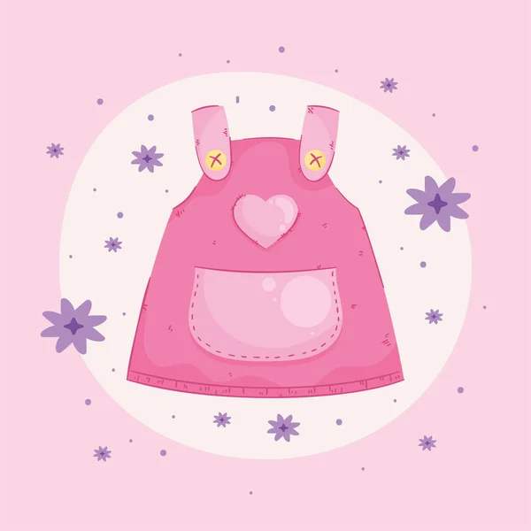 Rosa Baby Kleid Mädchen Ikone — Stockvektor