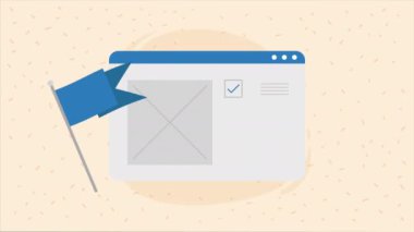 webpage template with social marketing ,4k video animated