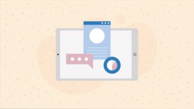 tablet device tech communication animation ,4k video animated