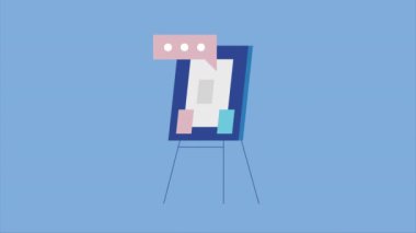 paperboard with speech bubble animation ,4k video animated