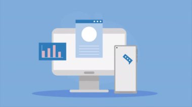 masaüstü bilgisayar aygıtı animasyonu, 4k video animasyonu